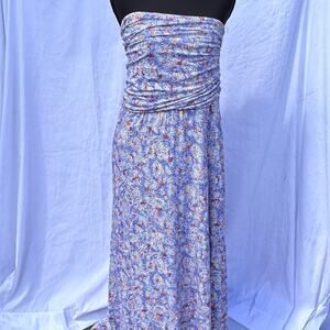 J. Jill Blue Floral Maxi Dress